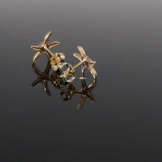 Opal Earrings Inlaid Realistic Star Fish Design Studs