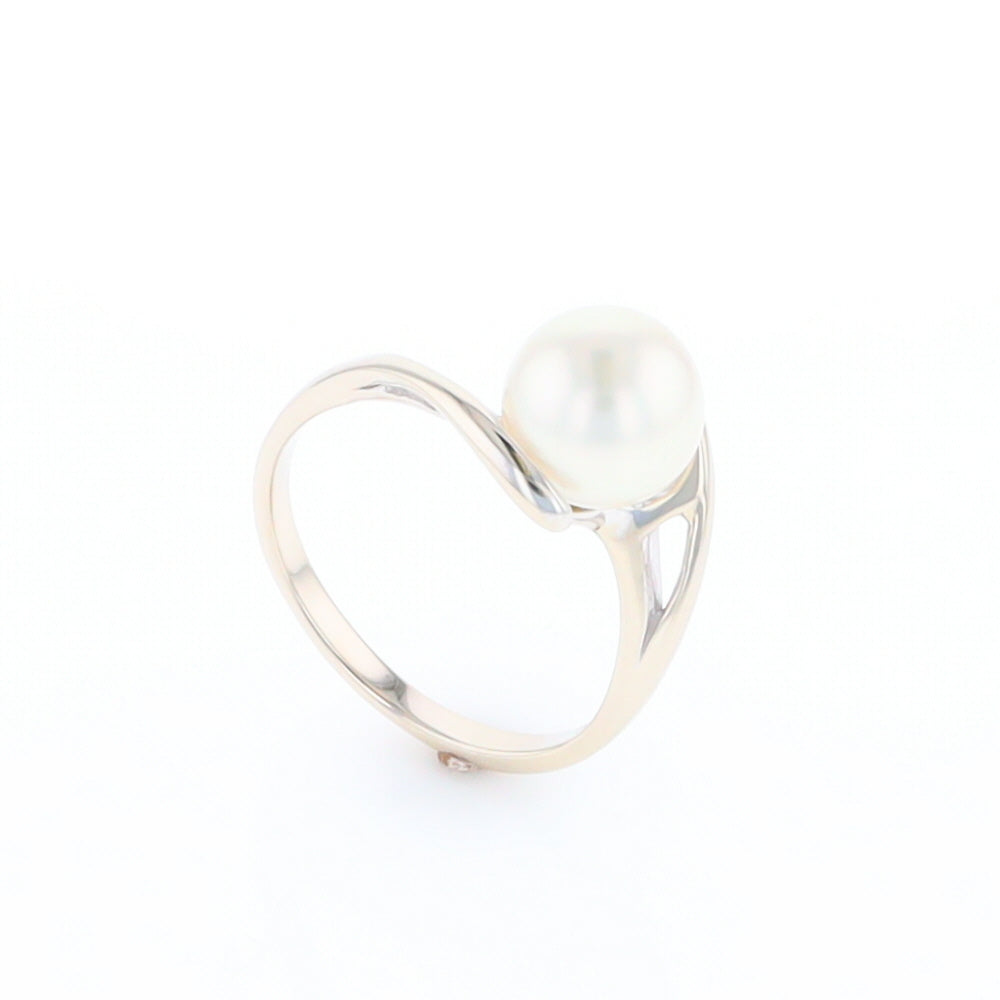 Pearl Solitaire Bypass Ring
