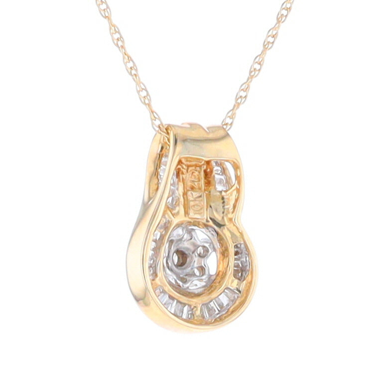 Gold Slide and Flower Diamond Pendant