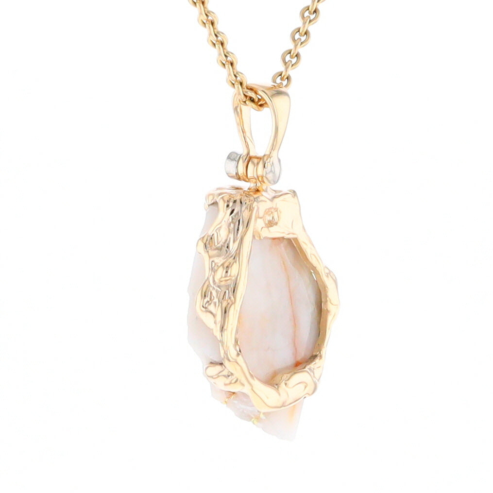 Rough Gold Quartz Free Form Pendant