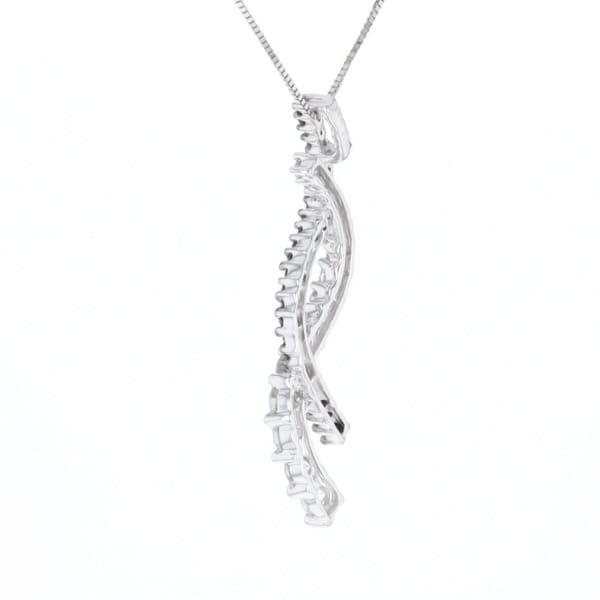 Ribbon Necklace With Black and White Diamonds