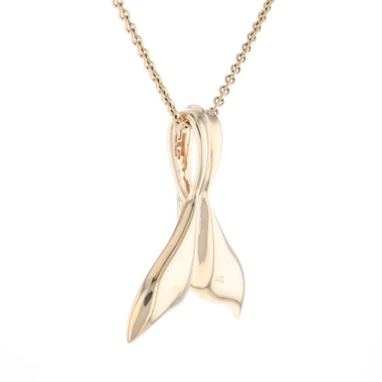 Whale Tail Necklaces Natural Gold Quartz and Nuggets Inlaid Pendant
