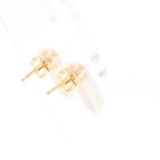 Gold Quartz Earrings Rectangle Inlaid Milgrain Design - G2