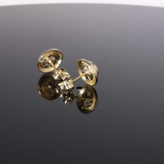 Opal Earrings Round Inlaid Design Studs