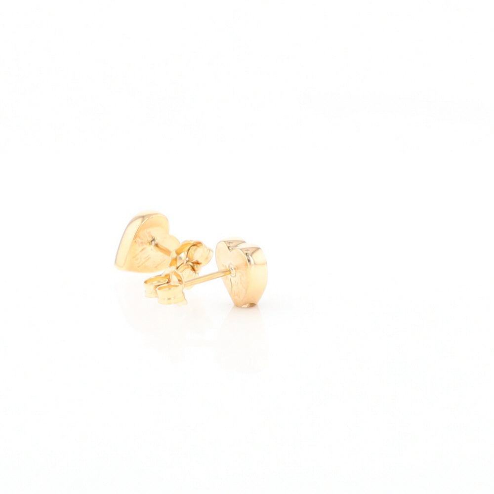 Gold Quartz Heart Stud Earrings - G2