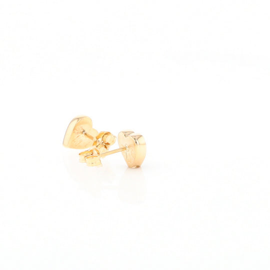 Gold Quartz Heart Stud Earrings - G2