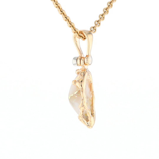 Gold Quartz Free Form Pendant