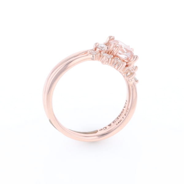 Two Ring Morganite Wedding Set
