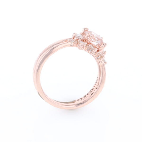 Two Ring Morganite Wedding Set