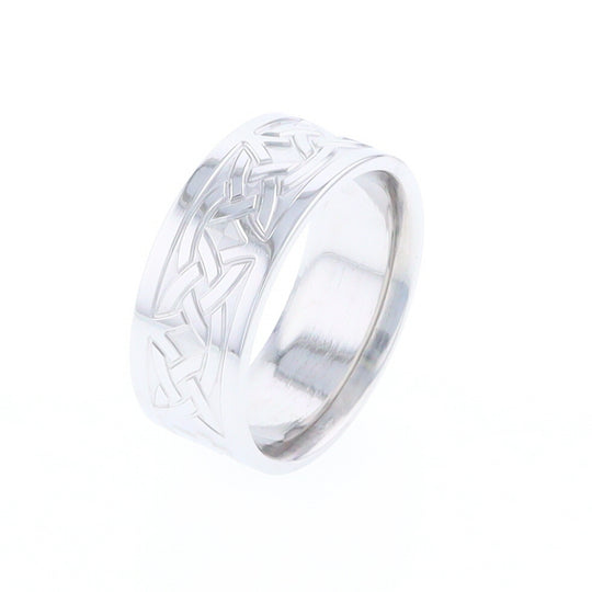 Cobalt Cross and Celtic Design Men's Ring