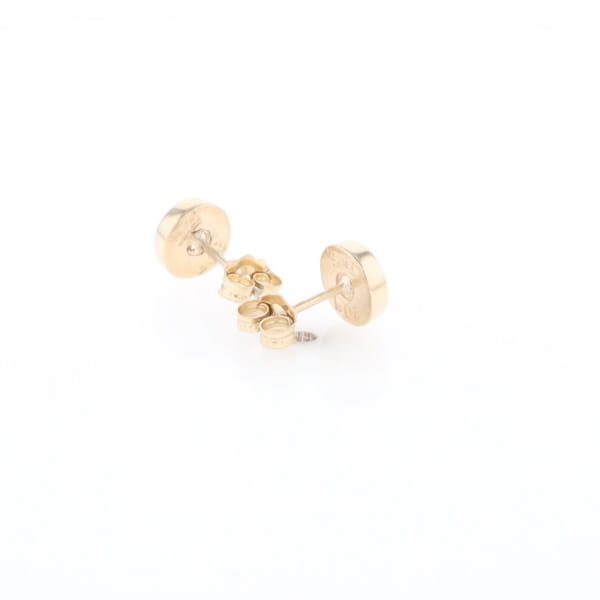 Gold Quartz Earrings Round Inlaid Studs