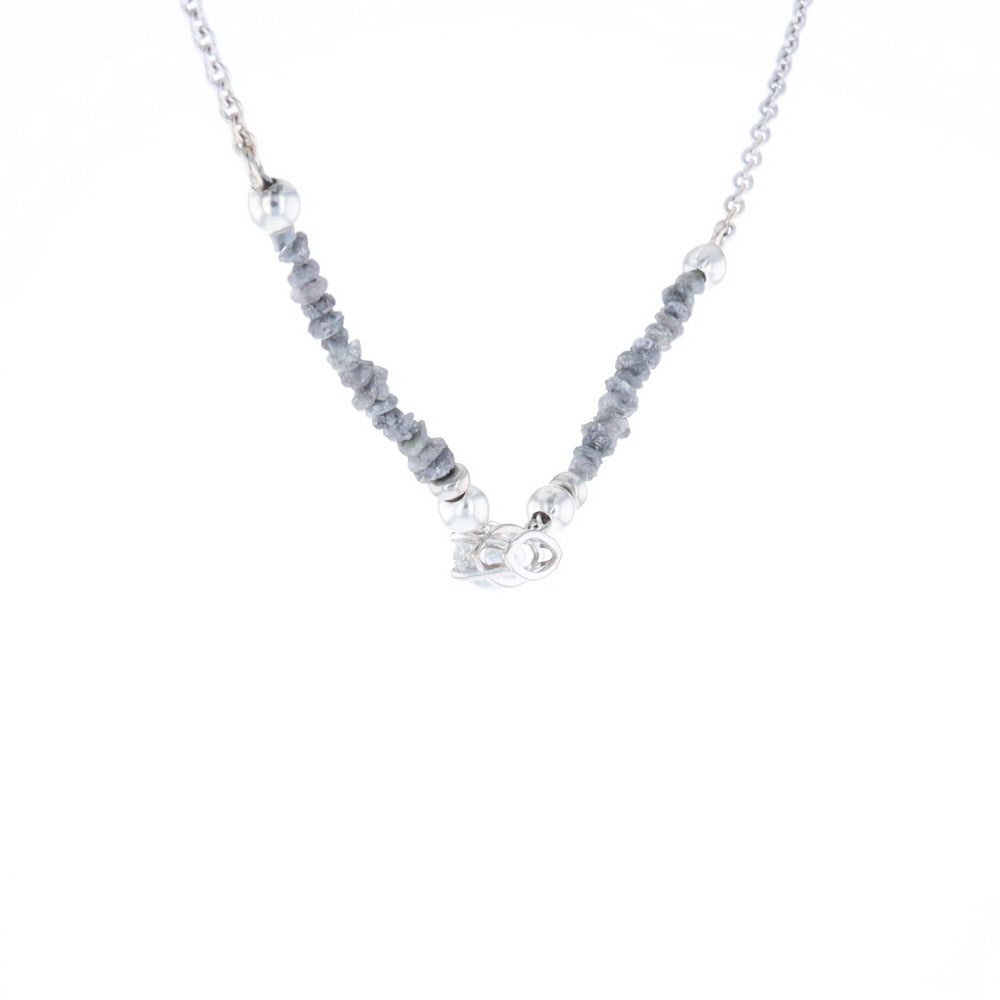 Marquise Diamond Necklace with Rough Diamond Beads