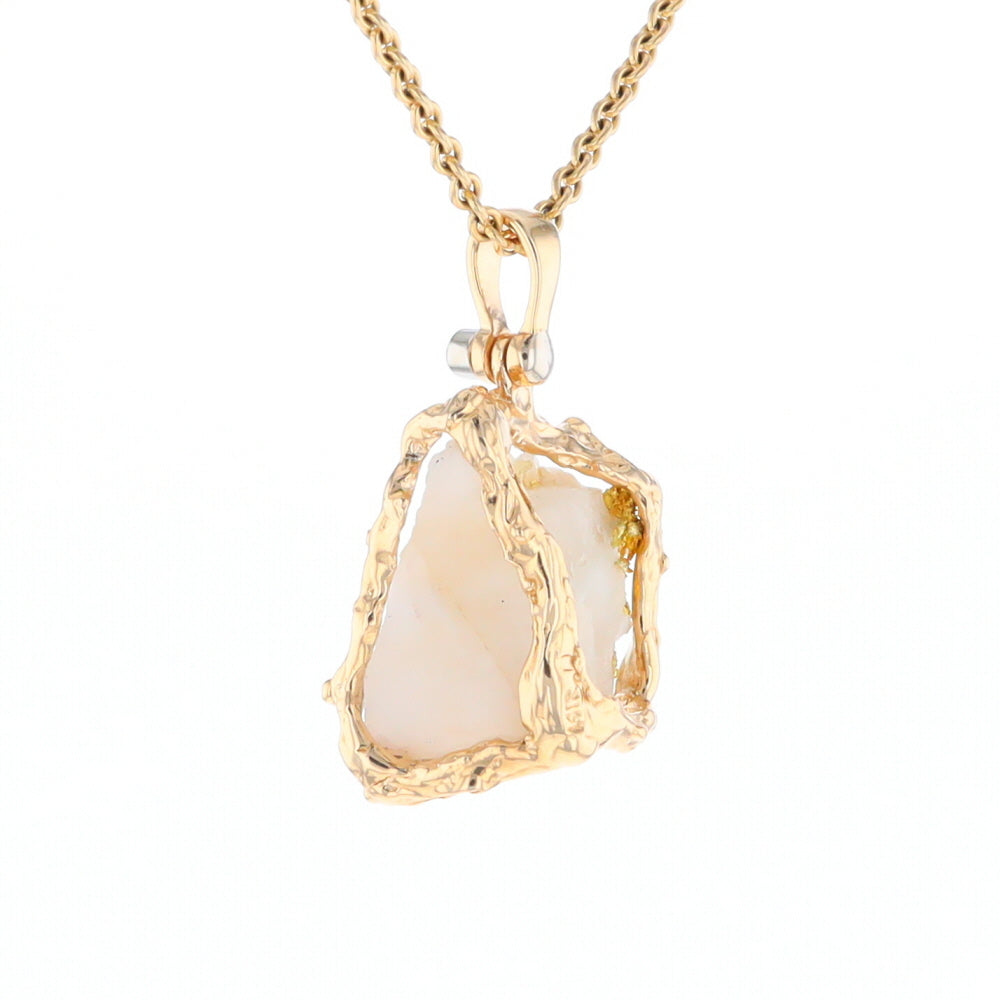 Rough Gold Quartz Freeform Pendant