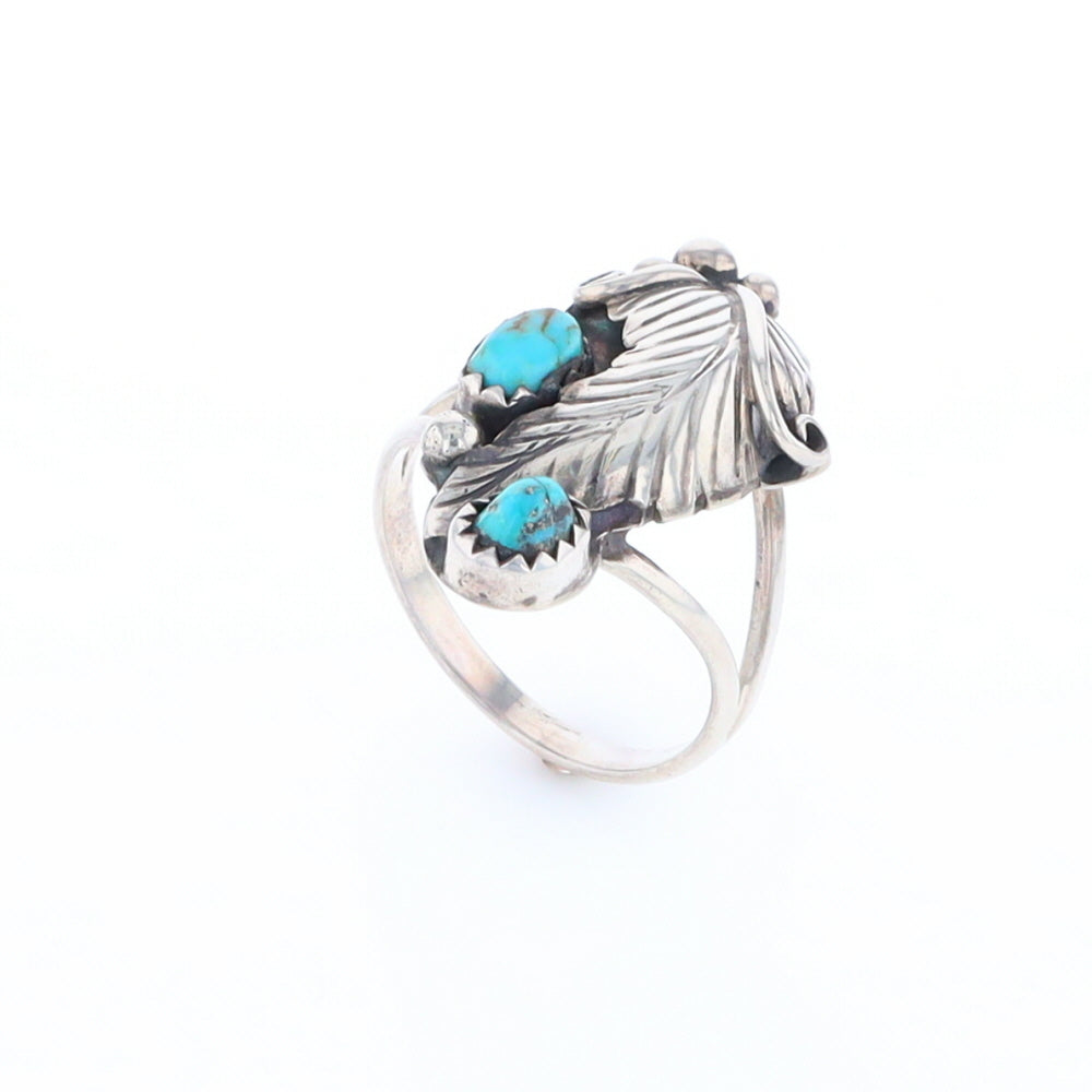 Native Turquoise Feather Ring