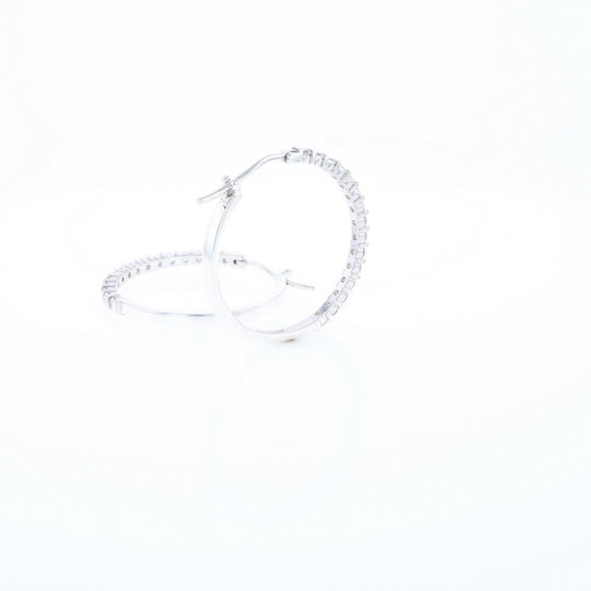 Cubic Zirconia Hoop Earrings