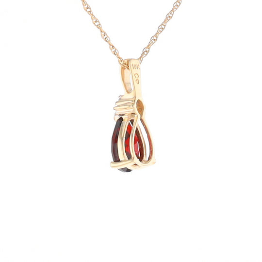 Pear Checkered Garnet Pendant