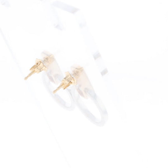 Gold Quartz Rectangle Inlaid Knocker Earrings - G2