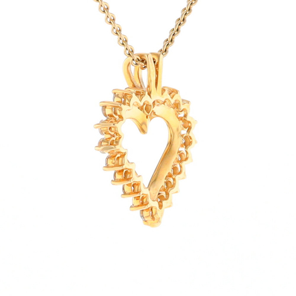 Open Heart Diamond Halo Pendant