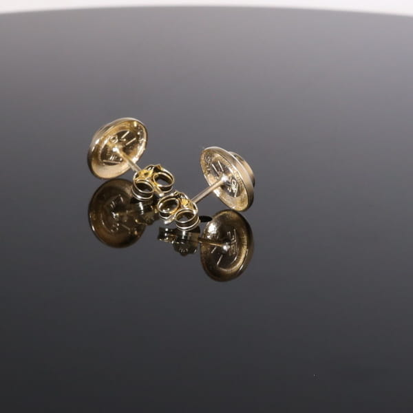 Opal Earrings Round Inlaid Design Studs