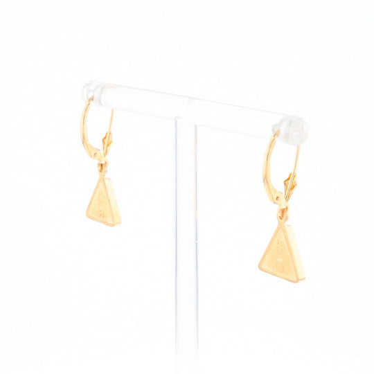 Gold Quartz Triangle Inlaid Earrings - G2