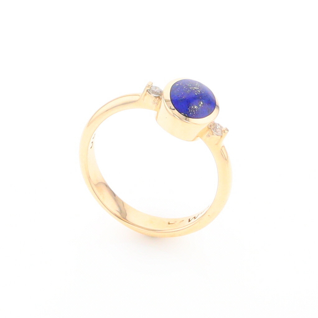 Oval Lapis Diamond Ring