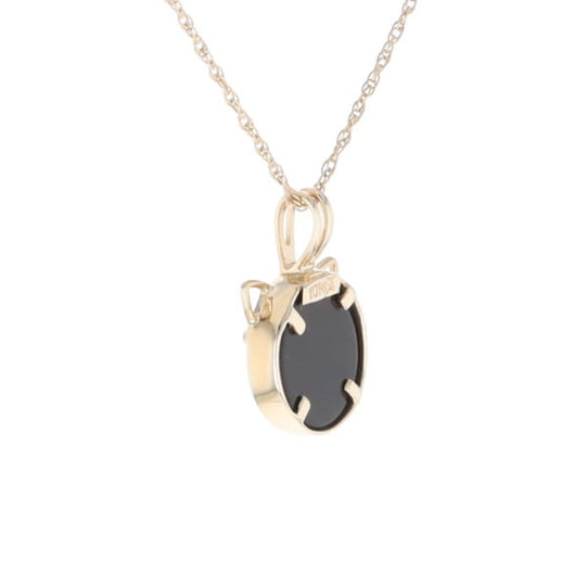 Onyx Cat Pendant with Diamond Eyes