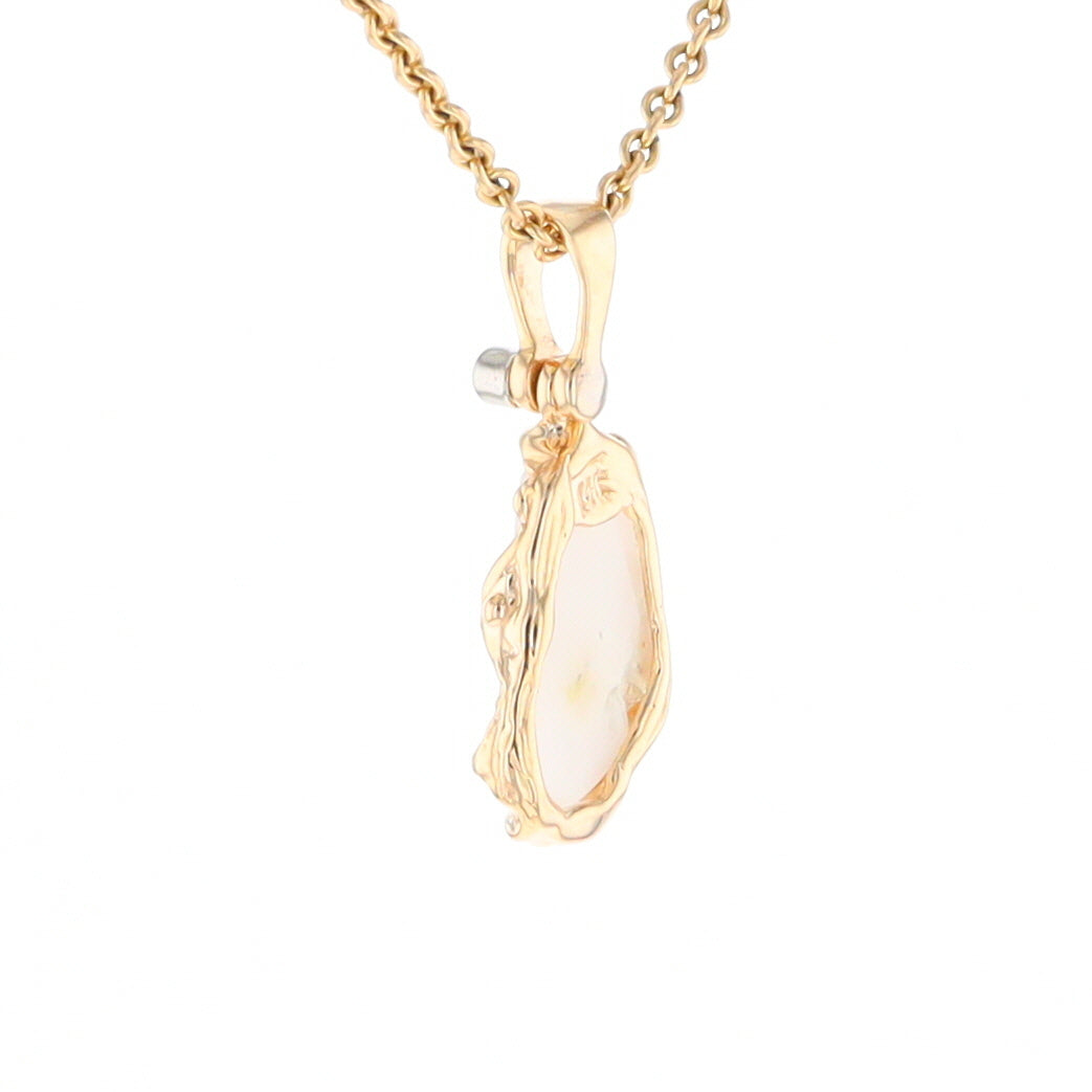 Gold Quartz Freeform Pendant (G2)