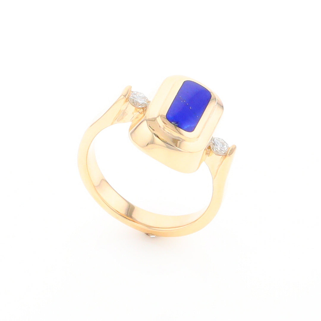 Lapis 0.16ctw Diamond Ring