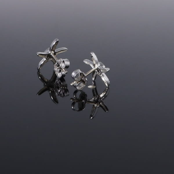 Opal Earrings Inlaid Realistic Star Fish Design