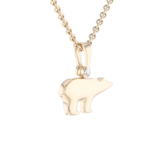 Gold Quartz Inlaid Polar Bear Pendant