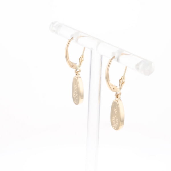 Gold Quartz Earrings Tear Drop Inlaid Lever Backs