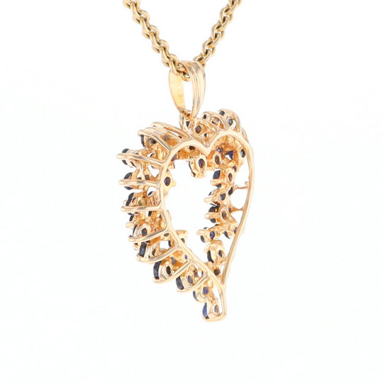 Bursting Sapphire Open Heart Pendant