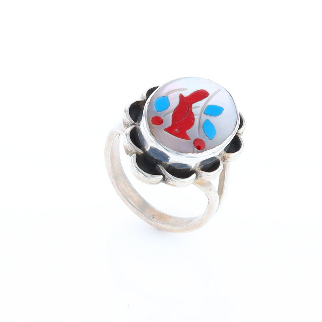 Inlaid Cardinal Portrait Ring