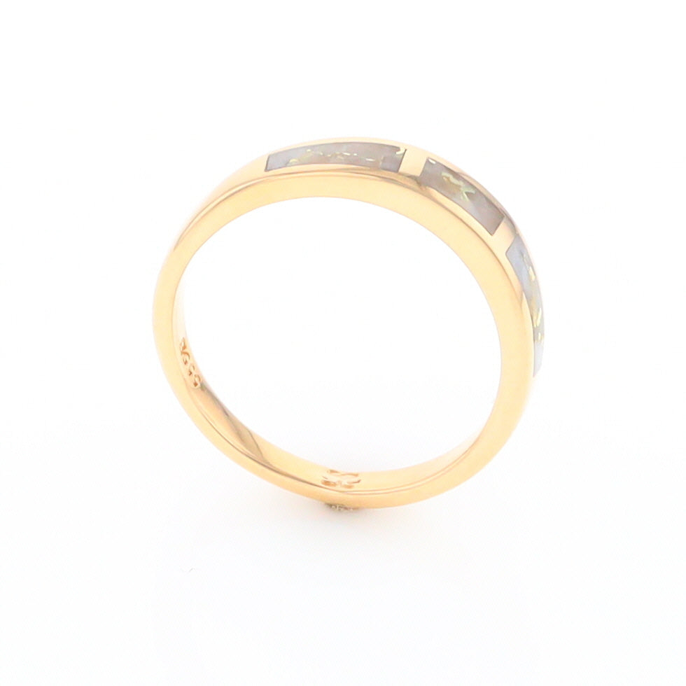 3 Section Gold Quartz Ring Lady’s Anniversary Band G2