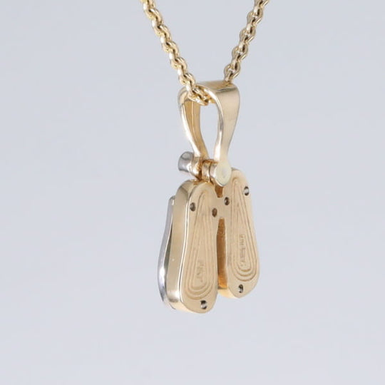 Opal Pendant Sandals Double Inlaid Design with .02ct Round Diamond