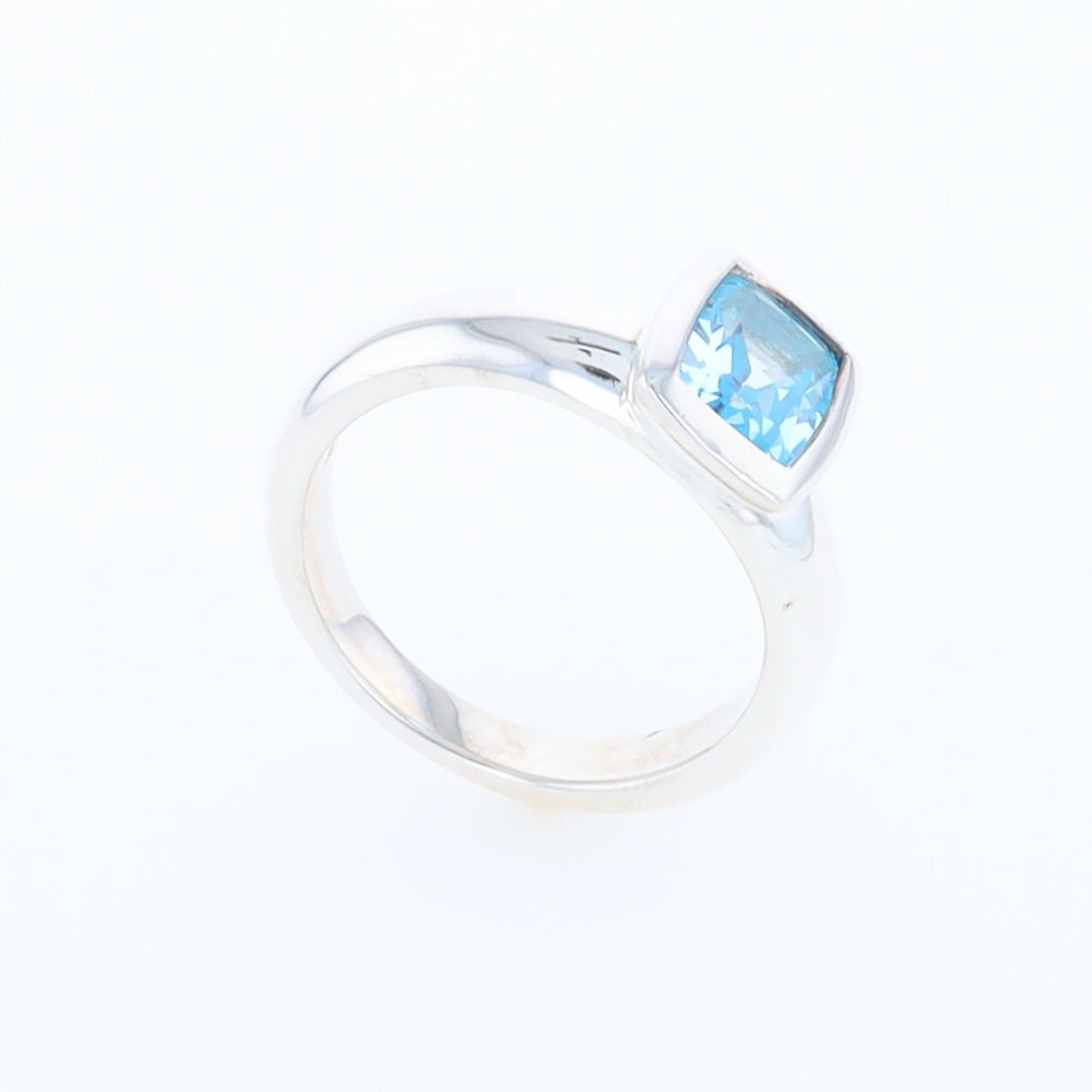 Bezel Blue Topaz Ring