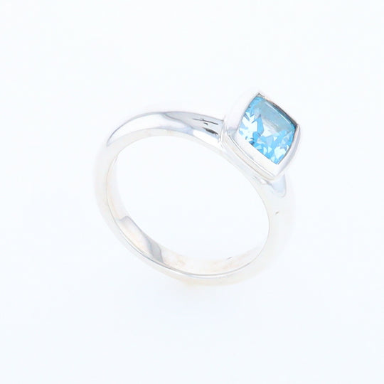 Bezel Blue Topaz Ring