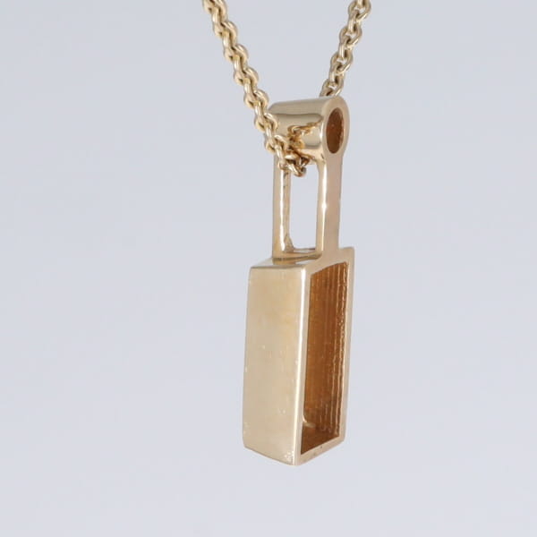 Opal Pendant Rectangle Inlaid Design with .04ctw Round Diamond