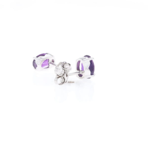 Oval Amethyst Stud Earrings