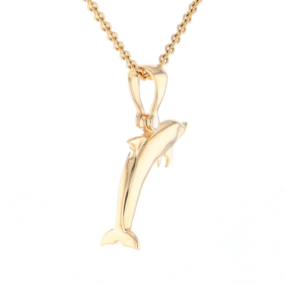 Gold Quartz Dolphin Pendant - G2