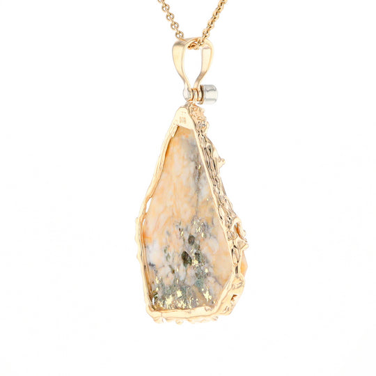 Gold Quartz Freeform Pendant (G3)