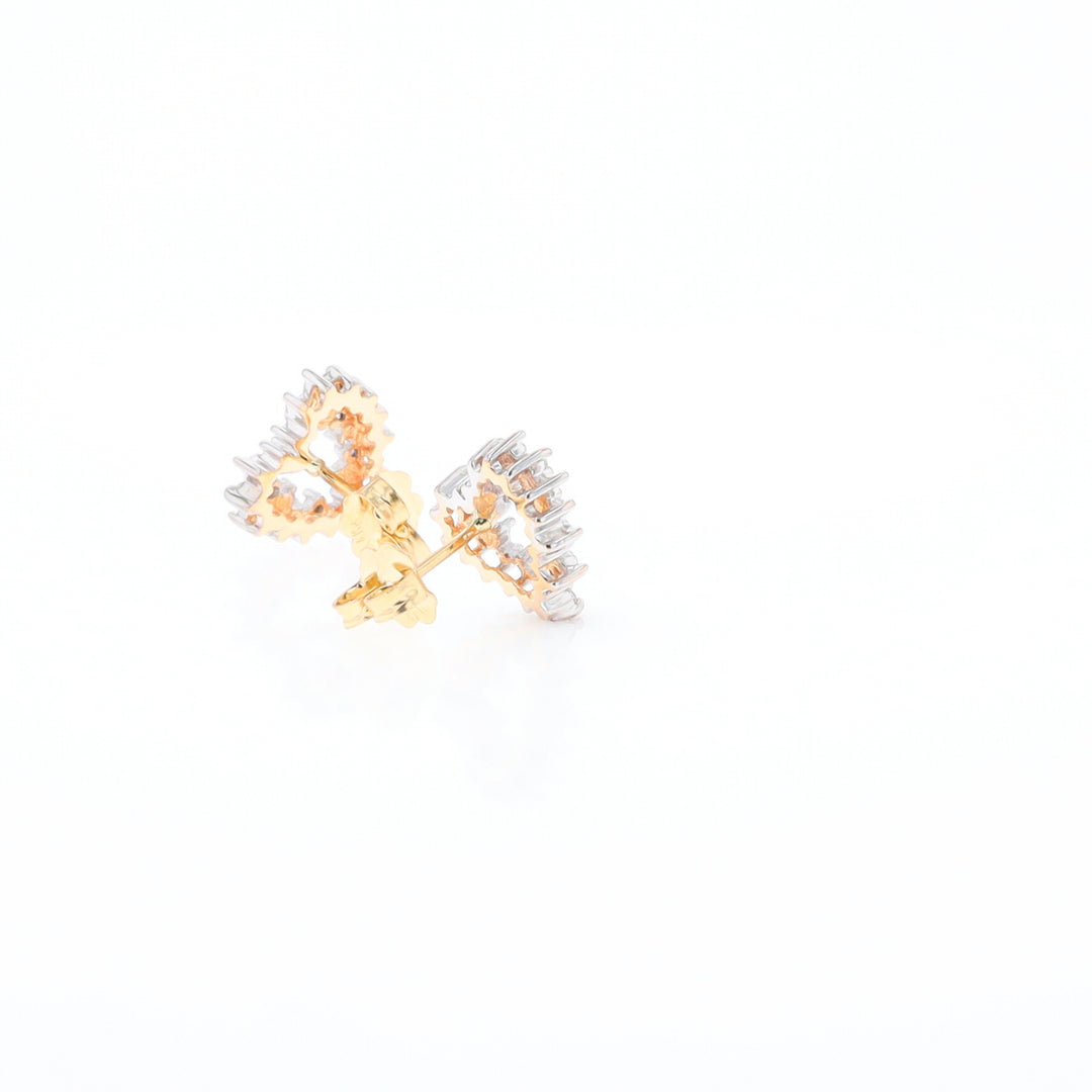 Diamond Heart Stud Earrings