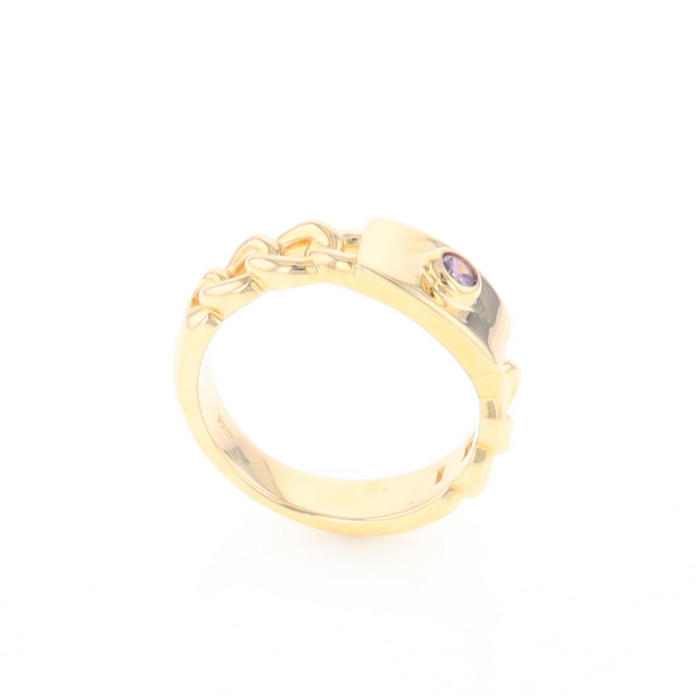 Amethyst Chain Design Ring