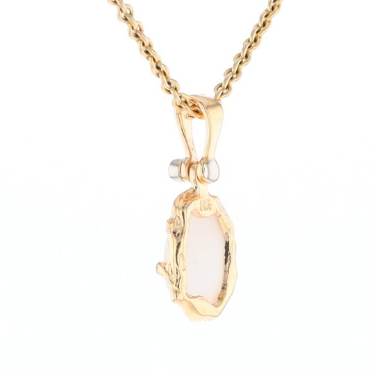 Gold Quartz Freeform Pendant