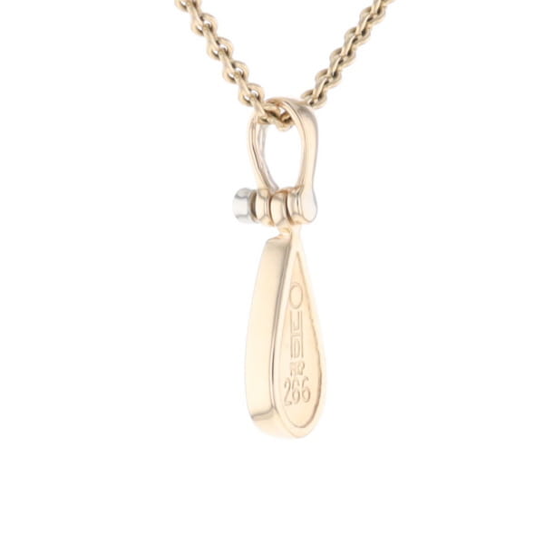 Gold Quartz Pendant Tear Drop Inlaid Design with .02ct Diamond