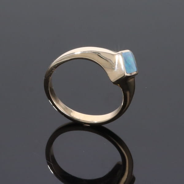 Opal Rings Diamond Shape Inlaid Design