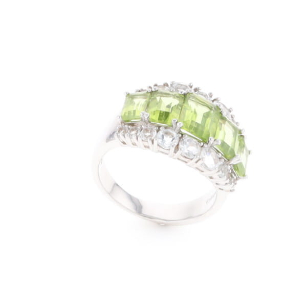 Peridot and CZ Cocktail Ring