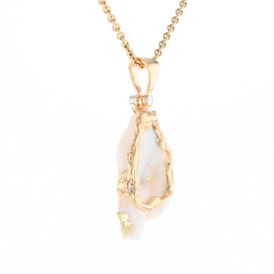 Rough Gold Quartz Freeform Pendant