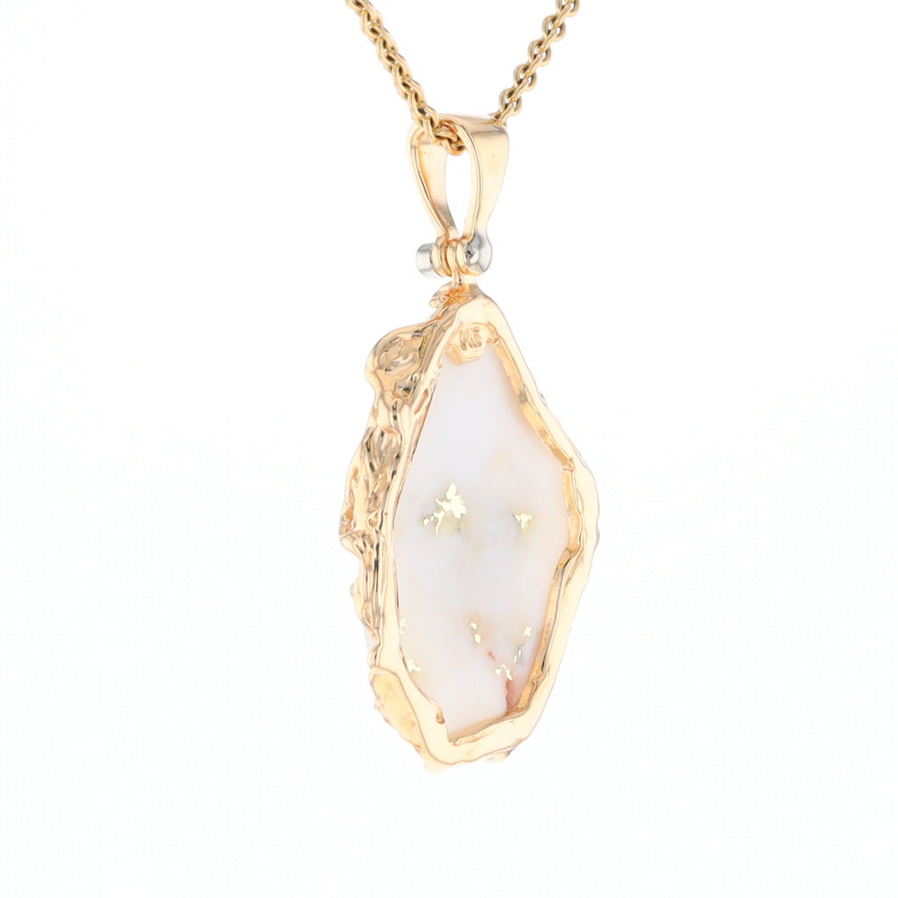 Gold Quartz Freeform Pendant