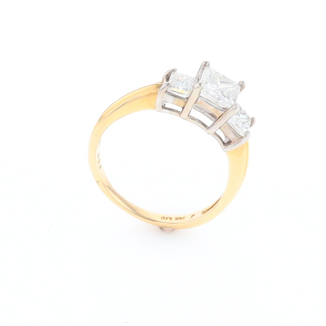 Two-Tone Princess Cut Diamond Engagement Ring